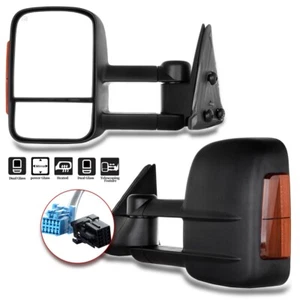 For 03-07 Silverado Sierra Power Heated LED Signal Extend Side Tow Mirrors Pair - Imagen 1 de 9