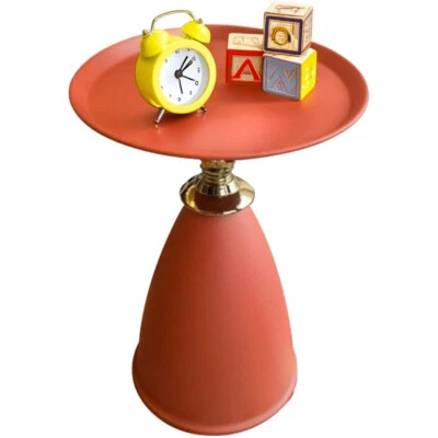 11.8" Metal Pedestal Table Circle Accent Table Round Side Table Small End Table - Image 1 of 4