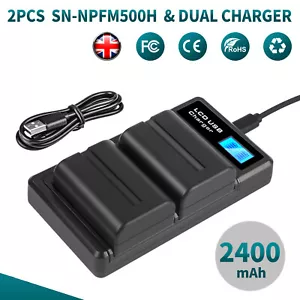 2× NP-FM500H Battery +USB Charger For Sony DSLR-A100 A200 A300 A580 A350 SLT-A77 - Picture 1 of 15