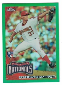 2010 Topps Chrome Green Refractor Stephen Strasburg Rookie Karte #'d /599 - Bild 1 von 1