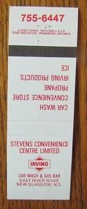 FUNDA DE CERILLAS DE GASOLINERA CIRCULAR: STEVENS (NUEVO GLASGOW, NOVA SCOTIA) -E13 - Imagen 1 de 1