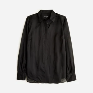 NWT J CREW $138.00 Organza Black Button Up Blouse Shirt Top w/ Cami Sz 4 - Picture 1 of 1