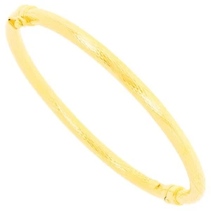 Brazalete Italiano Oro Amarillo 14k Hueco Prizm Corte Diamante 7" 4mm 5,1gramos - Imagen 1 de 4