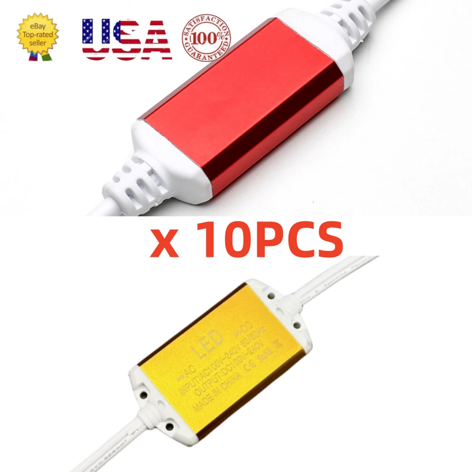 10Pcs 110V US Plug Power Cord Connector Line for 8mm*17mm LED Neon Rope Lights - Image 1 of 4