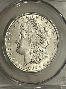 1883 Morgan Dollar CACG AU58 1883-P SILVER $1.00 NO RESERVE! + FREE SHIPPING! - Picture 1 of 4