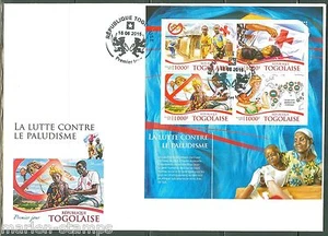 TOGO 2015 RED CROSS BATTLE AGAINST MALARIA --PRINCESS DIANA SHEET FDC - Picture 1 of 1