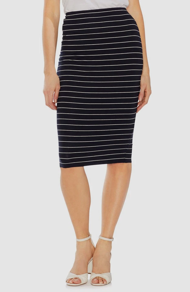 $47 Vince Camuto Women's Blue Stretch Pull-On Knit Midi Tube Skirt Size XS - Image 1 of 1