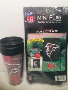 *GIFT PACK* Atlanta Falcons Mini Flag 15" x 10.5" Garden Banner, HQ Wrap Tumbler - Picture 1 of 3