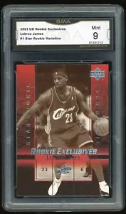 LEBRON JAMES 2003-04 cubierta superior NOVATO EXCLUSIVO #1 VARIACIÓN NOVATO GMA 9.0 - Imagen 1 de 2