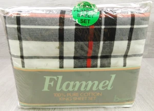 Britannica Flanell Laken Set rot kariert Schurwolle 4-teilig King weich luxuriös - Bild 1 von 12