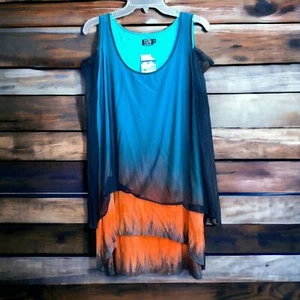 Art of Cloth XL Clio Top NWT Lagenlook Wearable Art Cold Shoulder Tunic - Picture 1 of 9