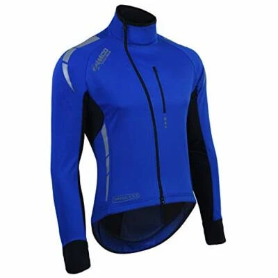 Zimco Pro Bike Jacket Cycling High Viz Jacket Winter Soft Shell Wind Jacket Blue - Image 1 of 4