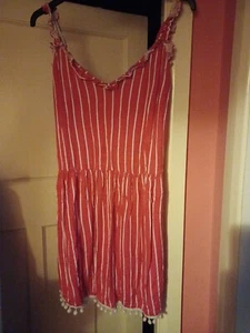 Boohoo Size 22 Pink Stripped Short Summer Dress - Picture 1 of 9