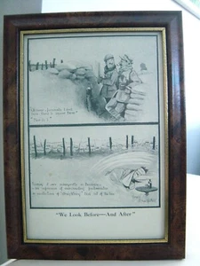 WK1 Bruce Bairnsfather gerahmter Druck - Bild 1 von 2