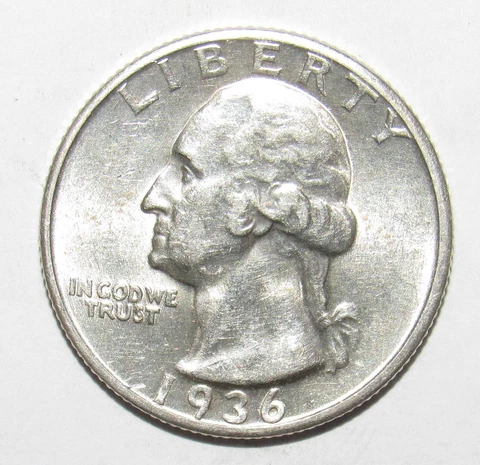 1936 Washington Quarter AU (H31) Cover