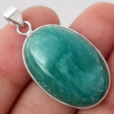 Natural Paraiba Amazonite 925 Sterling Silver Pendant Jewelry P-1001 - Image 1 of 4