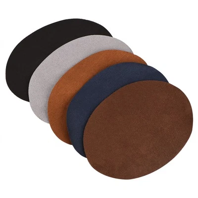 1Pack Oval Shape PU Leather Patch Repair Sewing Elbow Knee Patches Clothing SU - Image 1 of 4