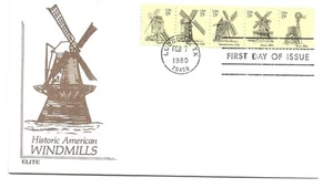 Molinos de viento 1738-42, tira de 5, Elite FDC - Imagen 1 de 1