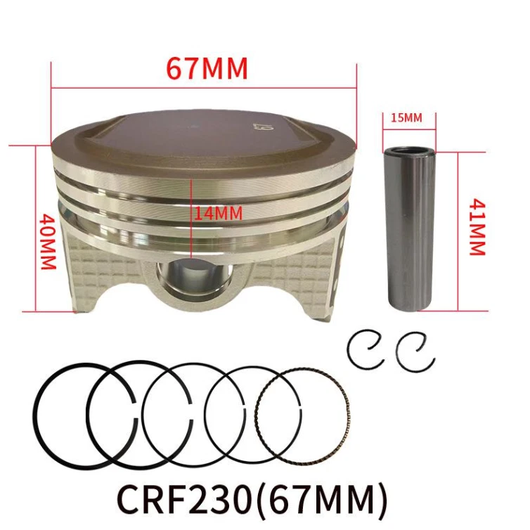 Motorcycle pistons 67mm bore for Honda CRF230F CRF230 engines 233cc 2007-2015 - Image 1 of 4