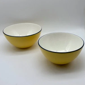 Set of 2 • PAGNOSSIN 'Spa Yellow' 6¼" Coupe Cereal Bowl (Italy) - Picture 1 of 7