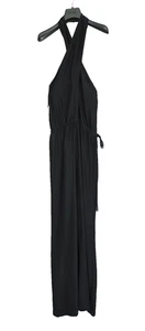 $395 Mono Jay Godfrey 100% Seda Halter Pierna Ancha Cordón Negro 6 NUEVO - Imagen 1 de 15