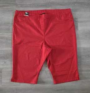 GEORGE size 24 red KNEE LENGTH JEGGINGS holiday DENIM JEANS summer STRETCHY - Picture 1 of 16