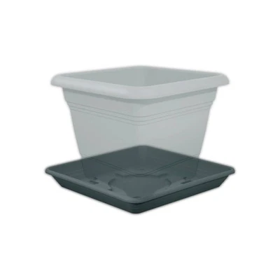 Geli Nora Untersetzer Größe 6 anthrazit Pflanzschale Kunststoff viereckig