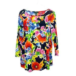 Lauren Ralph Lauren Leinenbluse hell geblümt - 1X - Bild 1 von 5