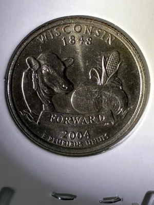 2004 Wisconsin State Error Quarter Extra Leaf High Denver Mint Circulated - Image 1 of 4