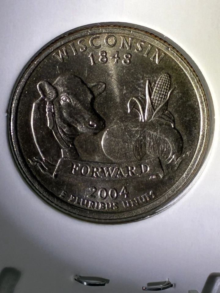 2004 Wisconsin State Error Quarter Extra Leaf High Denver Mint Circulated - Image 1 of 4