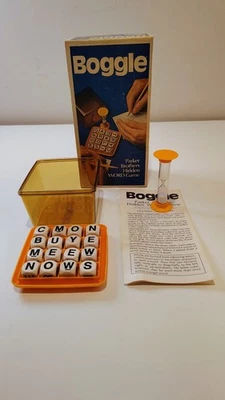 Vintage Boggle Hidden Word Game 1976 Edition by Parker Brothers Complete  - Image 1 of 4