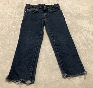 Arizona Jean Company Cropped Fringe Jeans Girls Size 6 - Picture 1 of 4