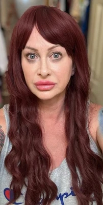 Peluca Merlot Color Con Golpes Y Ondas ENVÍO GRATUITO Foto 1 de 4