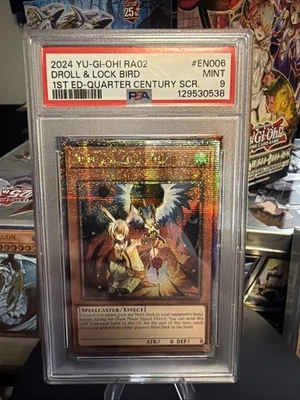 Droll & Lock Bird RA02-EN006 Quarter Century Secret Rare PSA 9 - Image 1 of 2