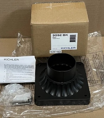Kichler 9592 Negro 5.75" Pedestal Base Poste Poste Luz Montaje Nuevo Antiguo Stock Foto 1 de 4