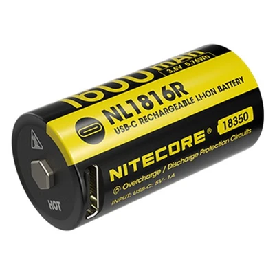 Nitecore NL1816R 1600mAh USB-C Rechargeable Battery for MT1C Pro - Image 1 of 4
