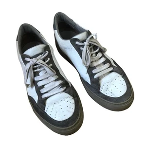 Brunello Cucinelli Men's Leather Colorblock Sneakers Shoe 42 EU 9 US Gray White - Picture 1 of 17