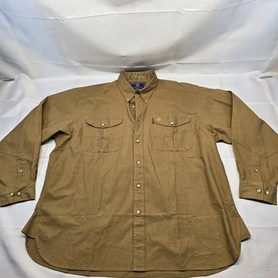 Camisa BERETTA Abotonada L/S Para Hombre XXL Doble Bolsillos en el Pecho Marrón Foto 1 de 4