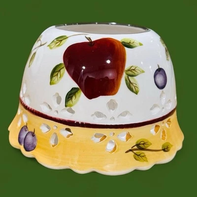 Vintage 90’s HOMCO Home Interiors Sonoma Villa Ceramic Fruit Candle Shade NEW - Image 1 of 4