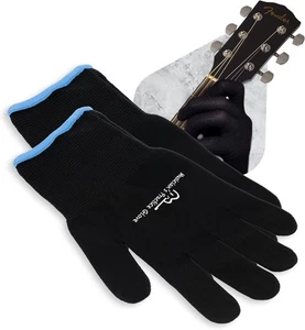 Musician's Practice Glove - 2 pk Guitar Gloves for Men and Women - Small, Black - Picture 1 of 7