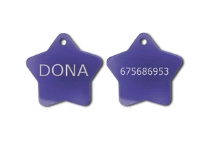 Medaglietta Cane Gatto a forma di STELLA BLU 27x27 mm. INCISIONE GRATUITA - Foto 1 di 1