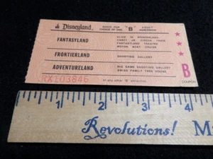Disneyland Ticket from coupon book - "B" ticket for Adult RX103846 w 3 red stars - Picture 1 of 2