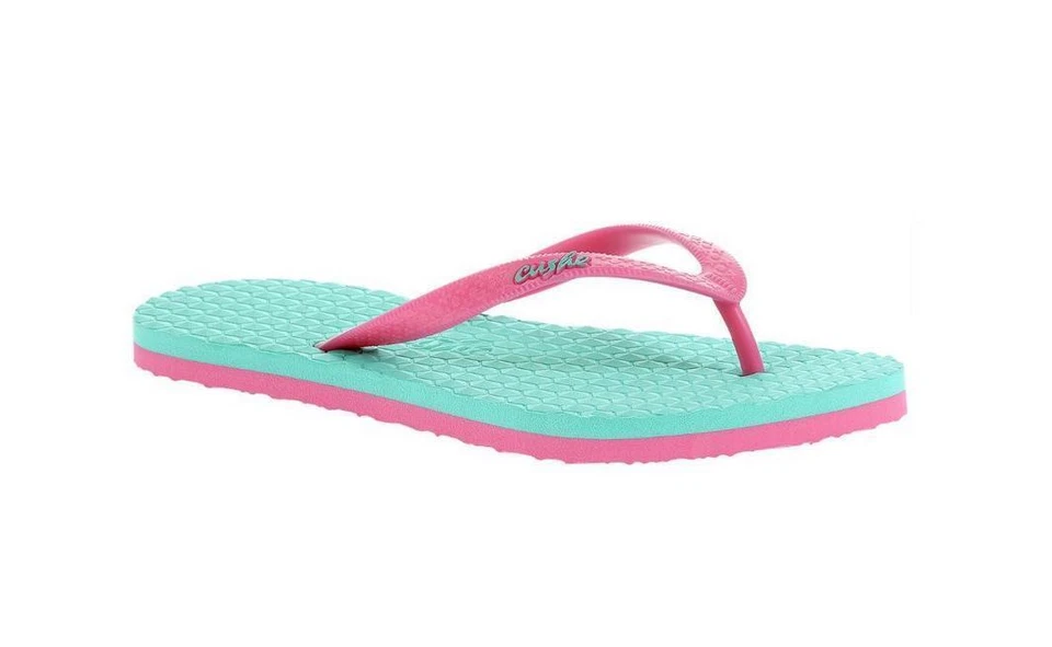 Cushe Hibiscus Ladies Flip Flop UW01591 Turquoise/Pink NEW - Image 1 of 1