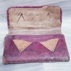 VINTAGE Women Leather Wallet Burgundy Brown From Year 1886
