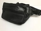 MENS/LADIES LEATHER  FANNY PACK/WAISTBAG BLACK GENUINE  LEATHER*Last One*