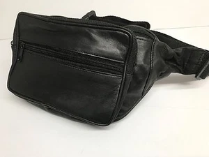 HERREN/DAMEN LEDER BAUCHTASCHE/GÜRTELTASCHE SCHWARZ ECHTLEDER*Letzte* - Bild 1 von 1