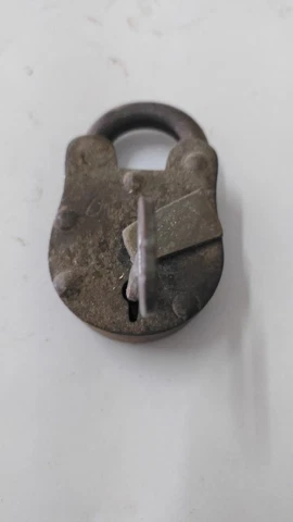 1800 Antique Vintage BRASS  PADLOCK with Key WORKING Lock Old Rare Collectible Cover