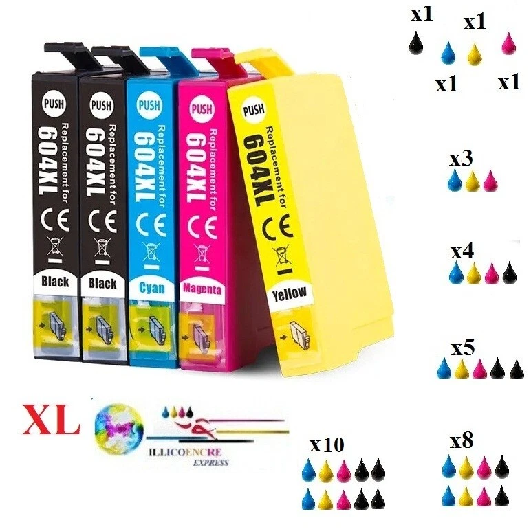 Cartouches compatibles Epson 604 XL, Expression Home, WorkForce (série Ananas) - Image 1 of 1