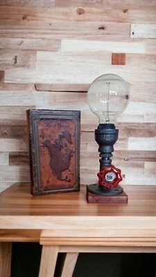 Handcrafted petite industrial edison style desk lamp, dorm lamp, - Image 1 of 3
