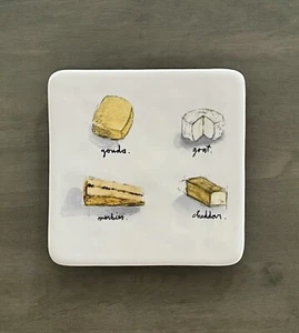 Rae Dunn Artisan Collection Cheese Plate Cheddar, Gouda, Goat, Morbier - Picture 1 of 4